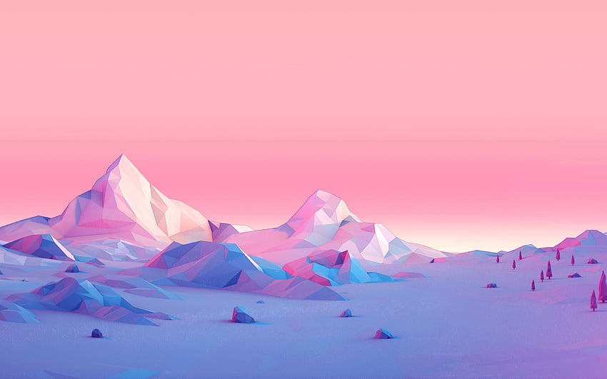 isometrische Berge, , kreativ, 3D-Landschaften, Polygone für mit Auflösung . Hohe Qualität, isometrisch HD-Hintergrundbild