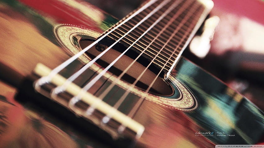 de guitarra, hermosa guitarra acústica fondo de pantalla