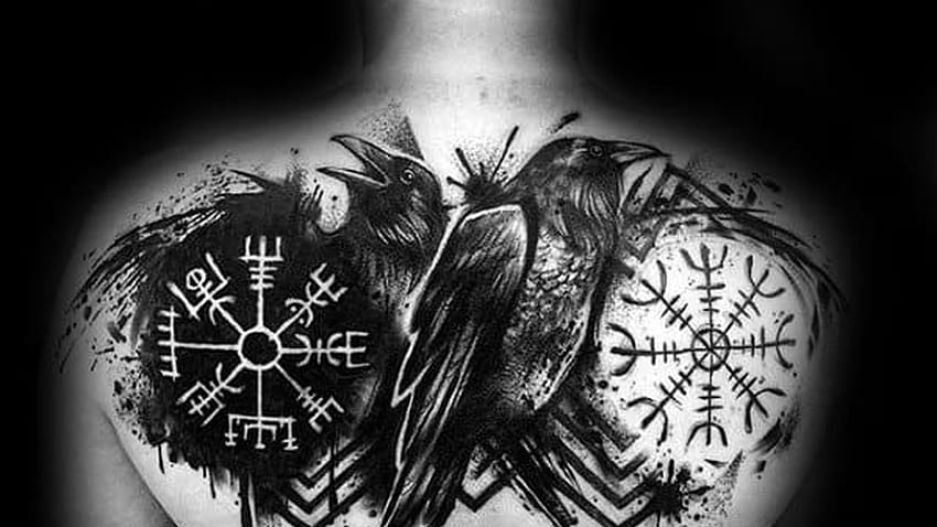 Geometric Raven tattoo women at theYoucom