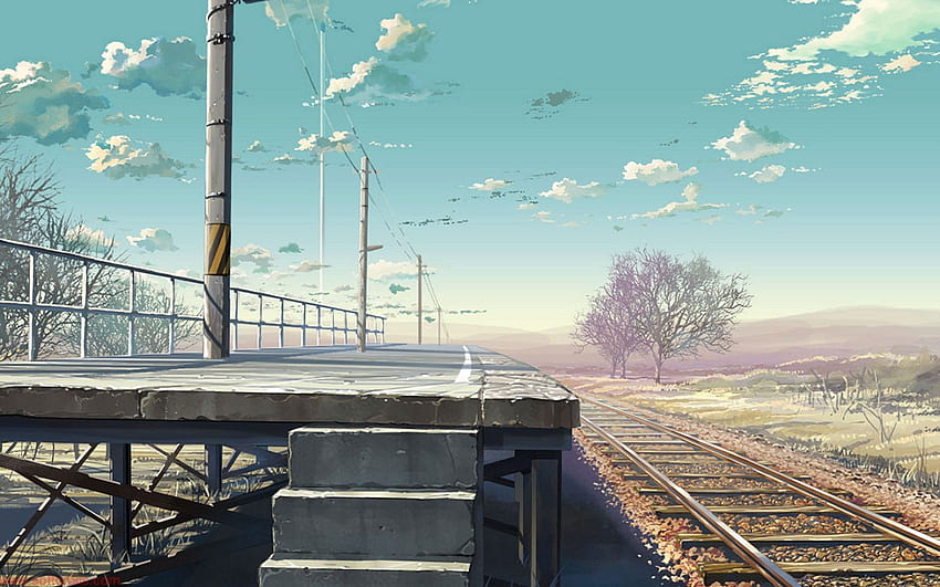 paisagens, plataforma, ferrovias, trilhos, estações de trem, ilustrações papel de parede HD