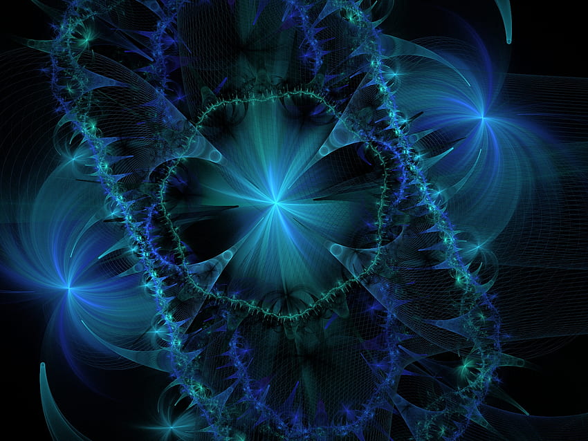 Azul azul y más azul, azul, azul claro, fractales, fractal, encantador fondo de pantalla