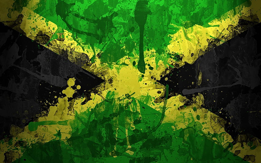 Hintergrund, Textur, Texturen, Farbe, Flagge, Symbolik, Jamaika HD-Hintergrundbild