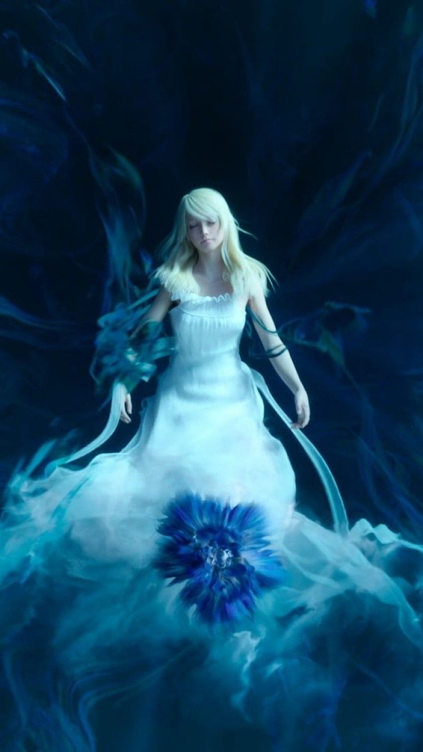 Final Fantasy Xv, Luna, weißes Kleid HD-Handy-Hintergrundbild