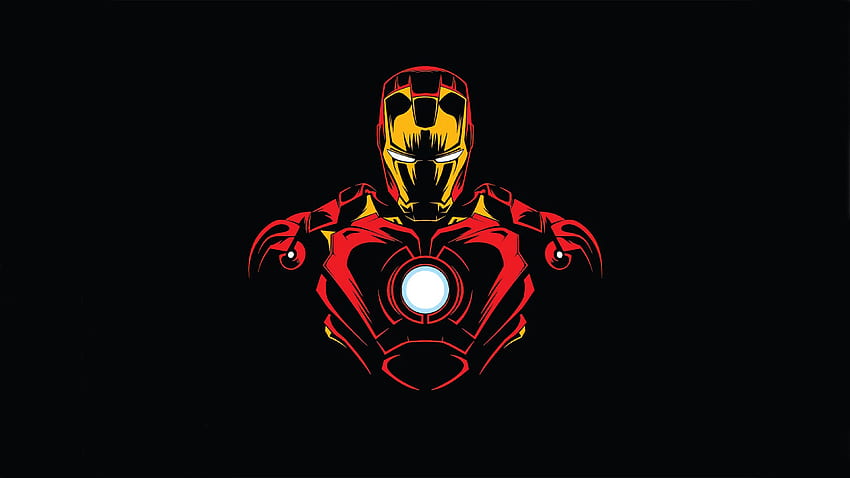 Iron Man Minimalist, Superheroes, и Background, Iron Man Amoled HD тапет