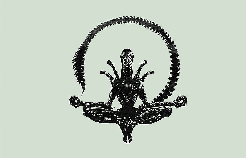 minimalistic, yoga, Alien, Yoga Lotus HD wallpaper