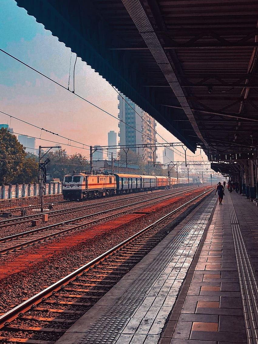 Ferrocarril indio, estación de tren fondo de pantalla del teléfono