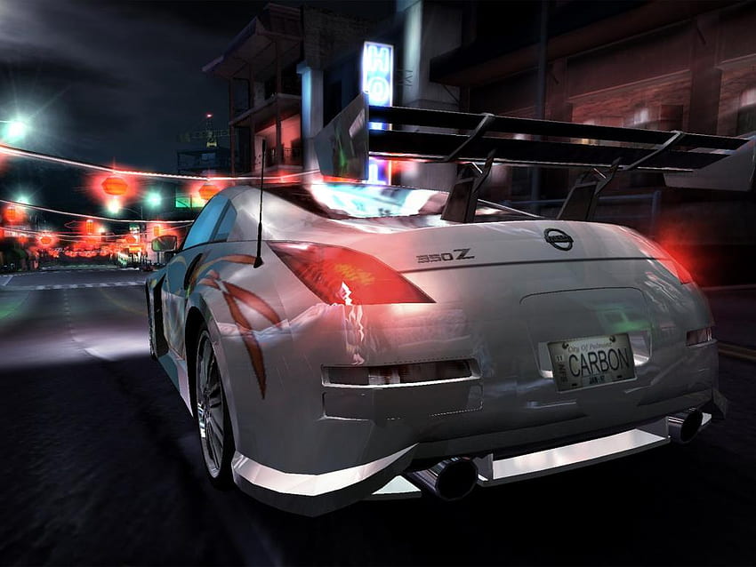 Need for Speed ​​Carbon-rotes Licht, Rotlicht, Weiß, Stadt, Rennen, Auto, Autos, Spiel Need for Speed ​​Carbon, Albtraum, 3D, abstrakt, Licht, Spiel HD-Hintergrundbild
