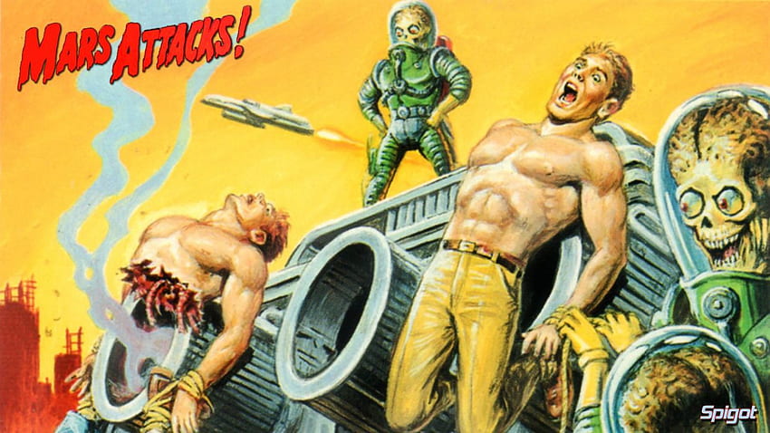 MARS ATTACKS Comedy Sci Fi Martian Alien Aliens Action 1mat Apocalyptic Comics Movie Poster . HD wallpaper