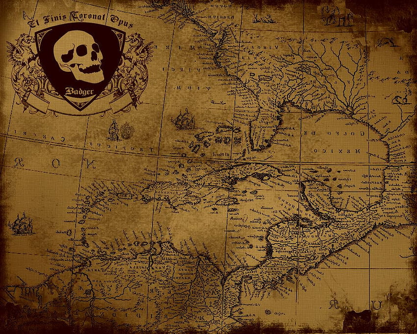 Antigo Mapa do Tesouro, Antigo Mapa Pirata papel de parede HD