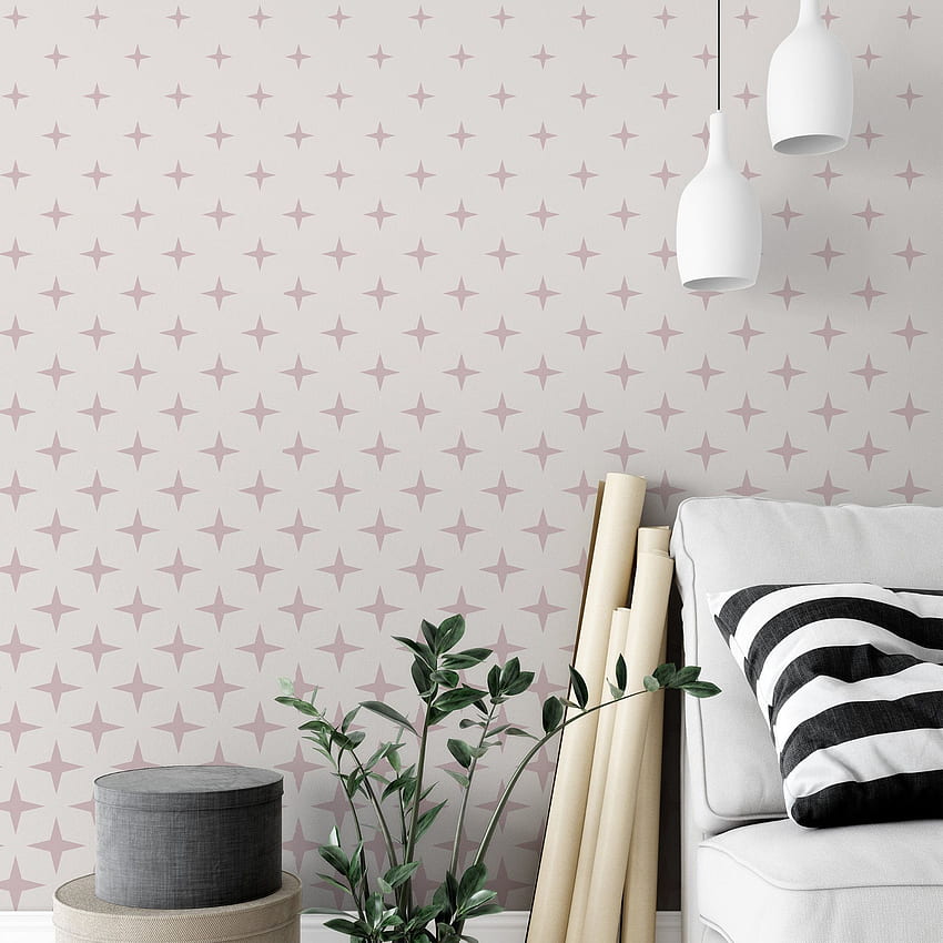 Pink & Grey Stars Small Pattern, Pink and Gray HD phone wallpaper