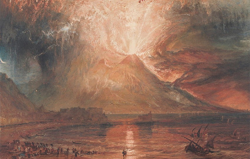 sea, landscape, , the volcano, William, William Turner HD wallpaper