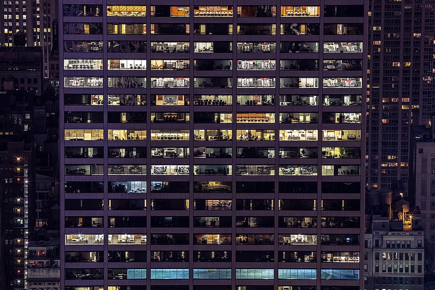 new york, manhattan, night, city, window, apartment, building, business, city vibe, busy, , office building, architecture, office, work, , urban, light, nightlife - Cool , New York office HD wallpaper