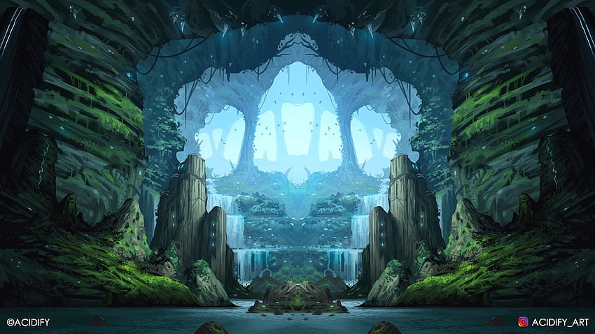 ArtStation - Elven City (Fantasy Landscape / Symmetry Concept Art), Acidify Art fondo de pantalla