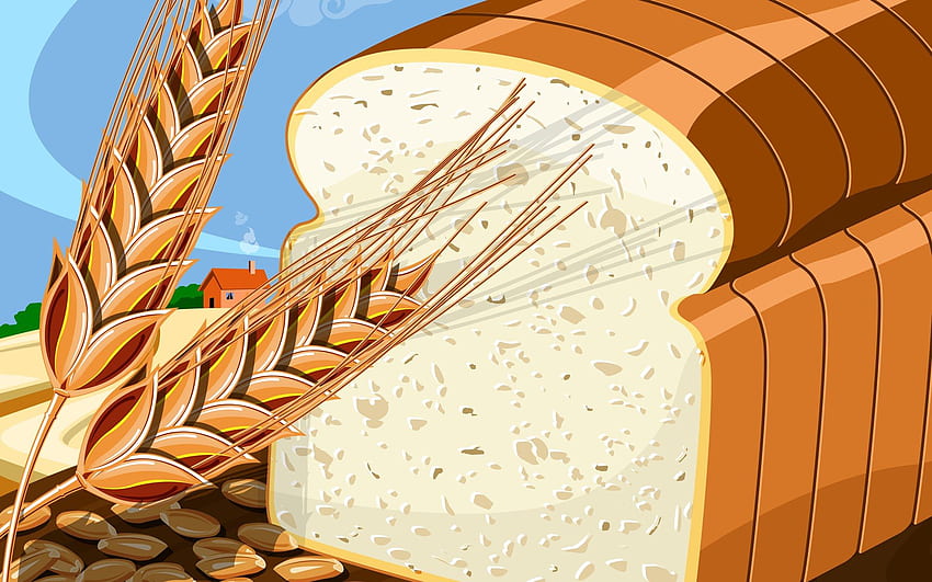 PSD Food illustrations 3161 wheat bread clip art - 74426, Cartoon Bread HD wallpaper