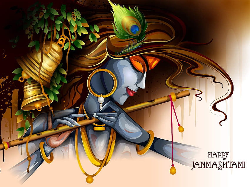 Happy Krishna Janmashtami 2020: การ์ด คำคม ความปรารถนา ข้อความ คำทักทาย GIF และ Krishna Painting วอลล์เปเปอร์ HD