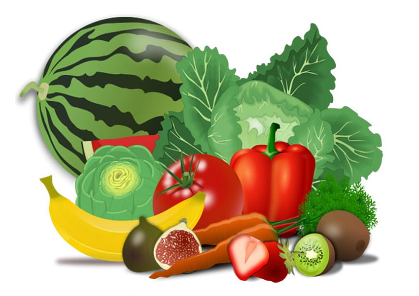 Go fresh, healthy, fruit, fresh, vegetables HD wallpaper