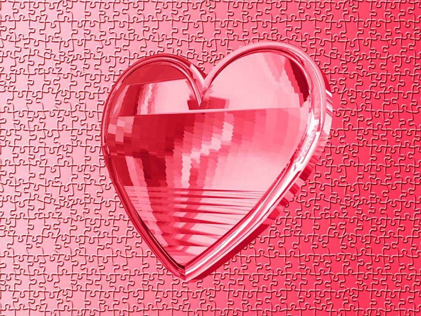 Puzzle heart, hearts, love HD wallpaper