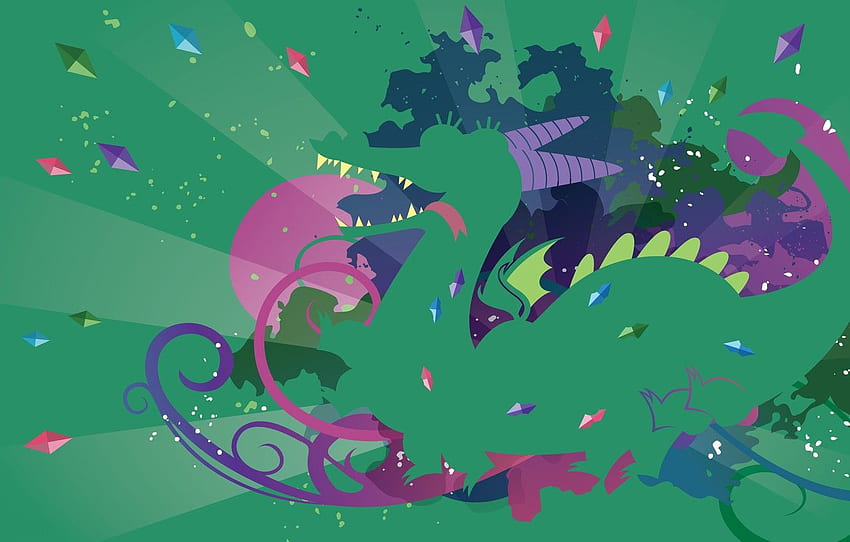 language, purple, green, dirty, pink, dragon, dark, wings, teeth, paws, spikes, tail, pony, horns, crystals, dragon for , section фильмы HD wallpaper