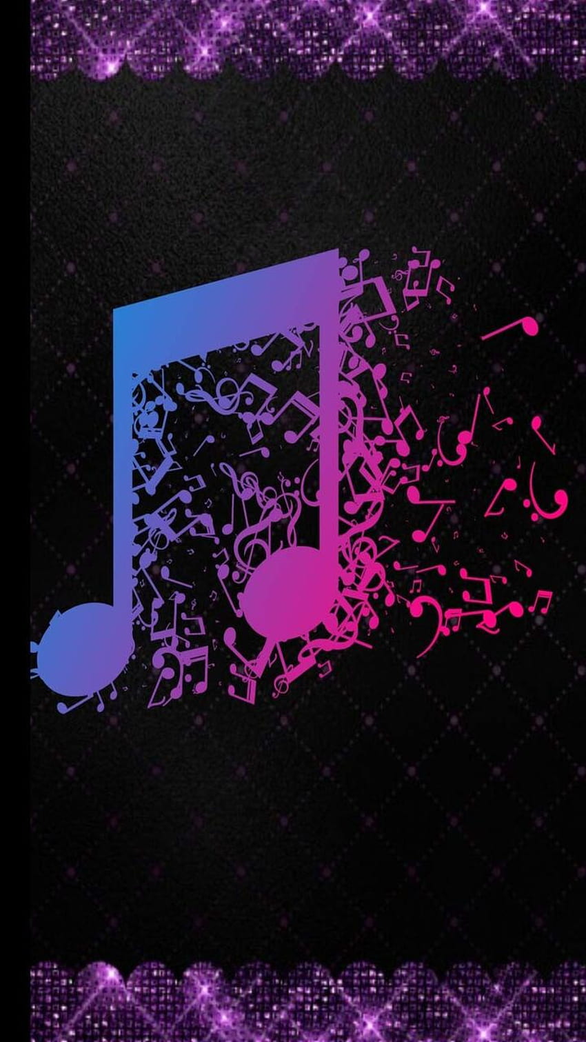 musical note, girly, pink, music, blue, purple HD phone wallpaper