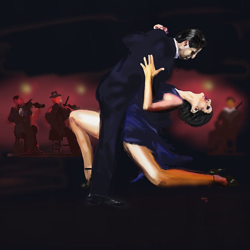 Men Dance Two Girls Painting Art, Salsa Dance HD phone wallpaper