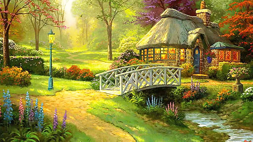Schönes englisches Cottage Erstaunlich HD-Hintergrundbild