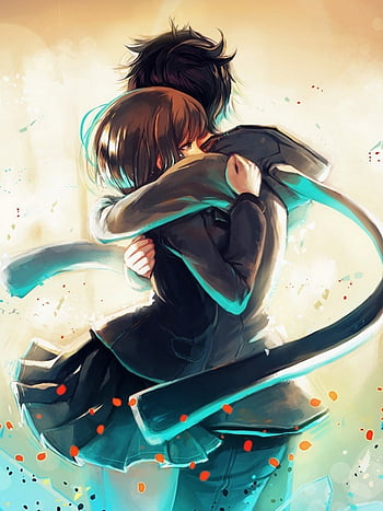couple animecouple cuddle hug hugs sticker by strawbshiro
