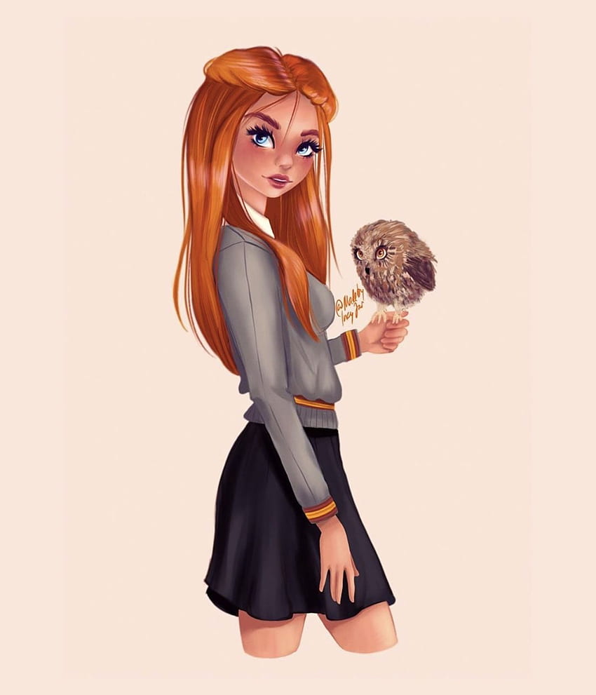 Ideas de fanart de Ginny en 2021. ginny weasley, harry potter fan art, ginny weasley fan art, Ginny Weasley Cartoon fondo de pantalla del teléfono