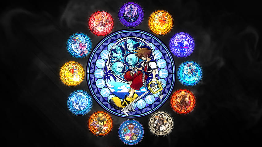 Kingdom Hearts Glasmalerei: KingdomHearts HD-Hintergrundbild
