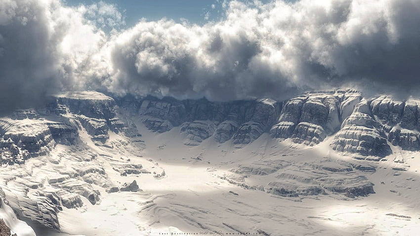 landscapes, snow, storm, last, realistic, render, 3D, Vue HD wallpaper