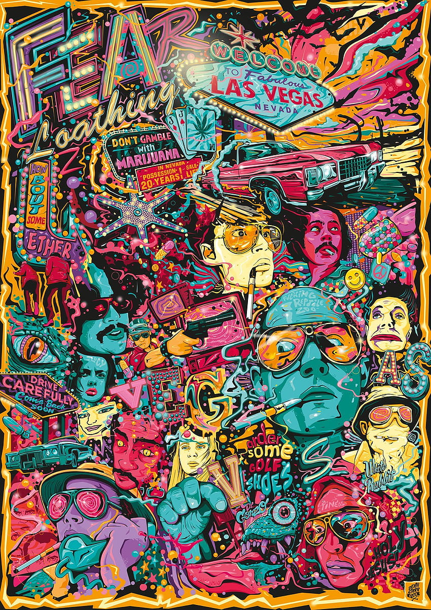 Fear and Loathing in Las Vegas Tribute Poster Artwork HD phone wallpaper