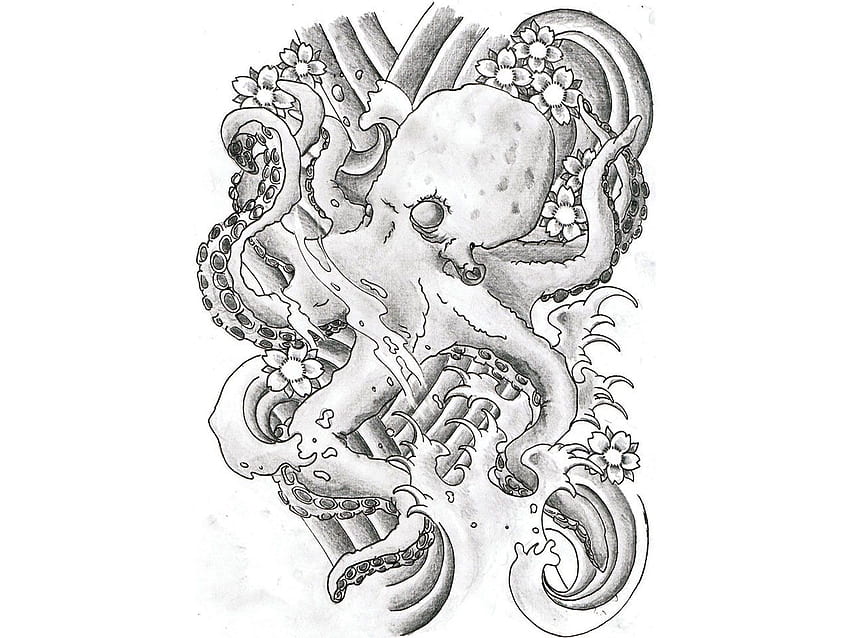 Japanese Octopus Tattoos Ideas Grey Ink Japanese Octopus With, Japanese  Tribal HD wallpaper | Pxfuel
