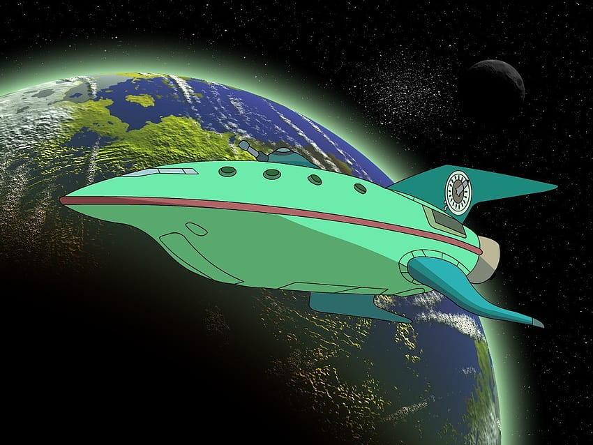 Futurama, space, ship, earth, future HD wallpaper
