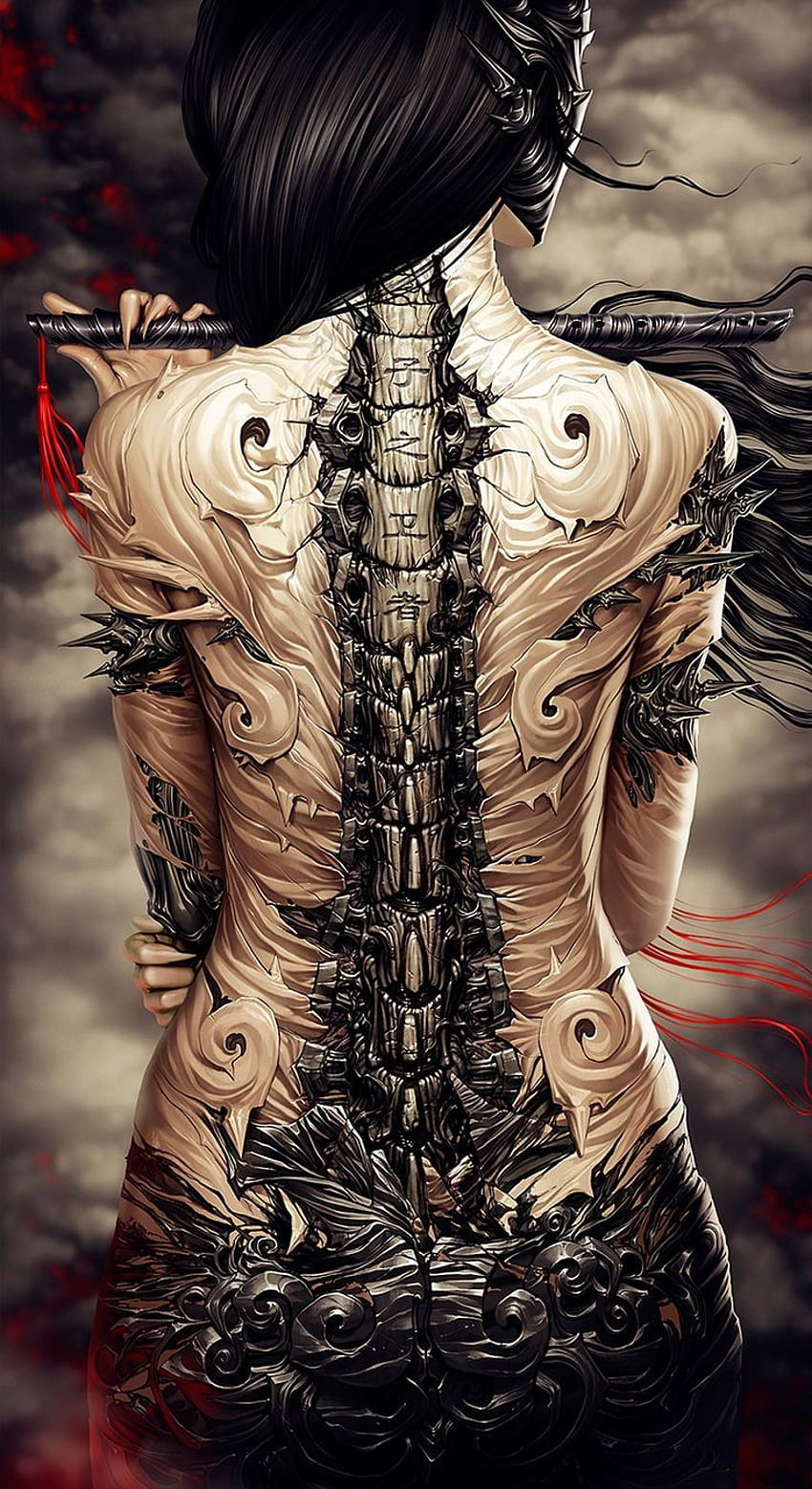 Collection of Gothic Anime Girl Tattoo Design HD phone wallpaper