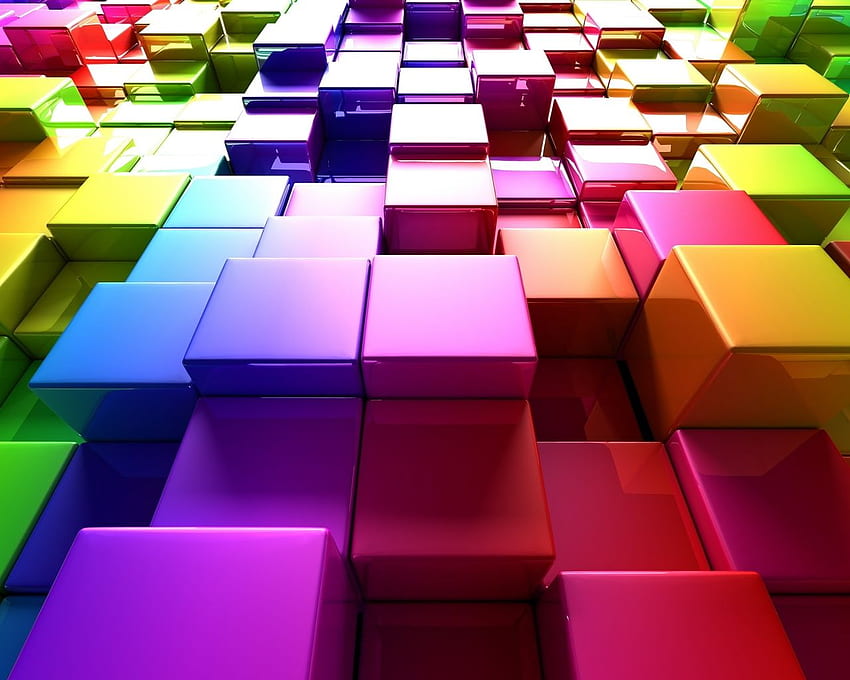 3D Colorful Cubes Resolution , , Background, and, Purple 3D Cube HD ...