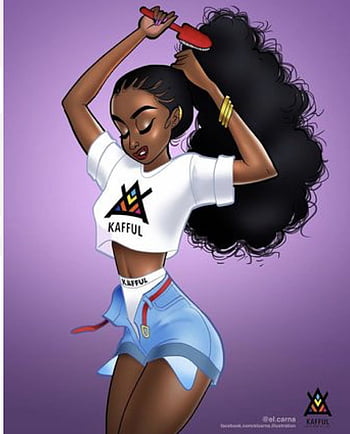 Lit black girl cartoon HD wallpapers | Pxfuel