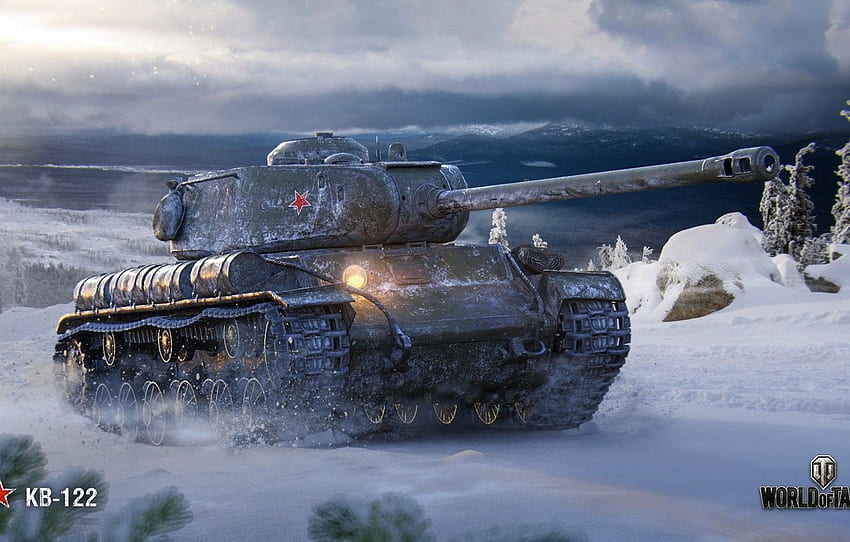 겨울, 월드 오브 탱크, 소련 탱크, KV 122 HD 월페이퍼