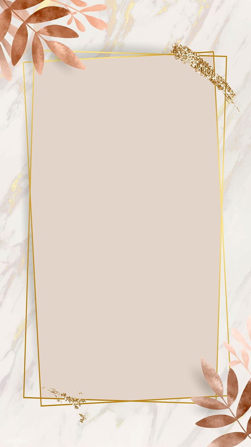 Premium Of Leafy Golden Rectangle Frame - Frame Background , Golden Frame HD phone wallpaper