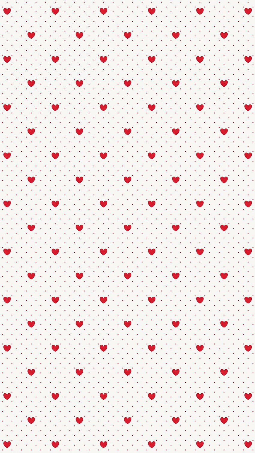 Pequeños corazones rojos y puntos sobre papel de blanco. Papel de parede de fundo, Papel de parede simples, Desenhos para papel de parede fondo de pantalla del teléfono
