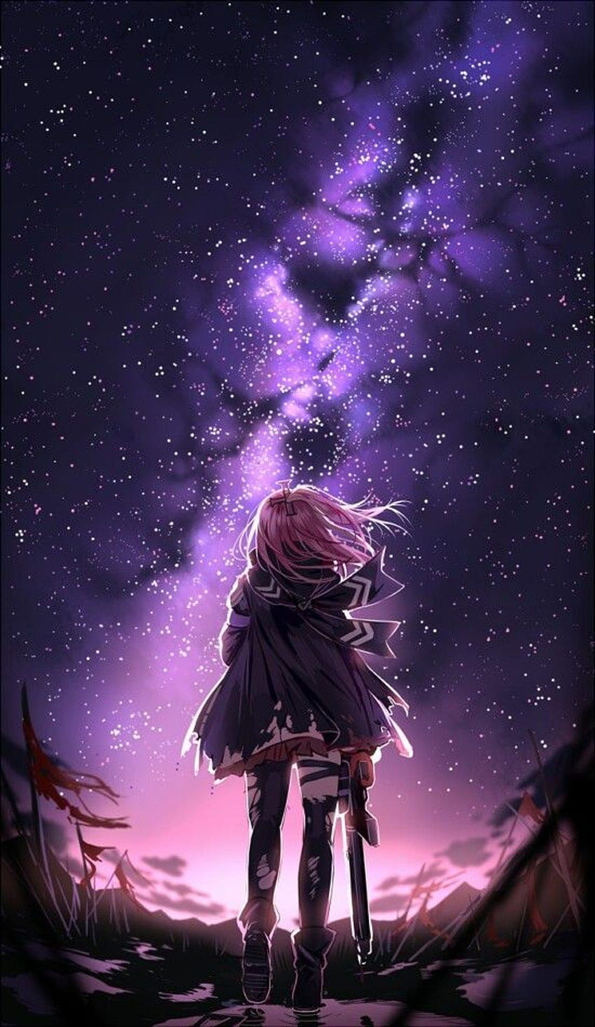 Anime Aesthetic  Purple Background Wallpaper Download  MobCup