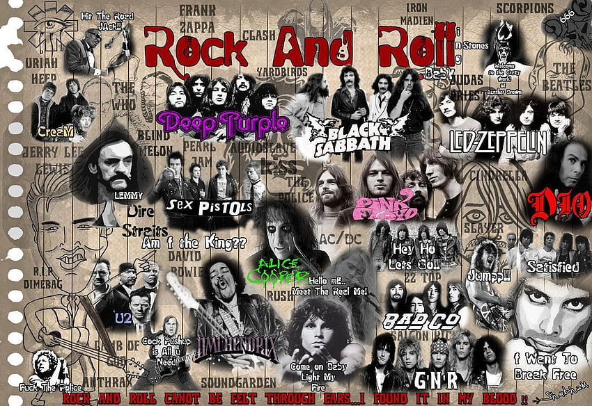 Collage de rock and roll fondo de pantalla