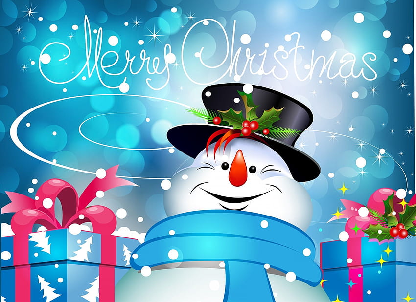 Christmas background, Snowman Nativity HD wallpaper