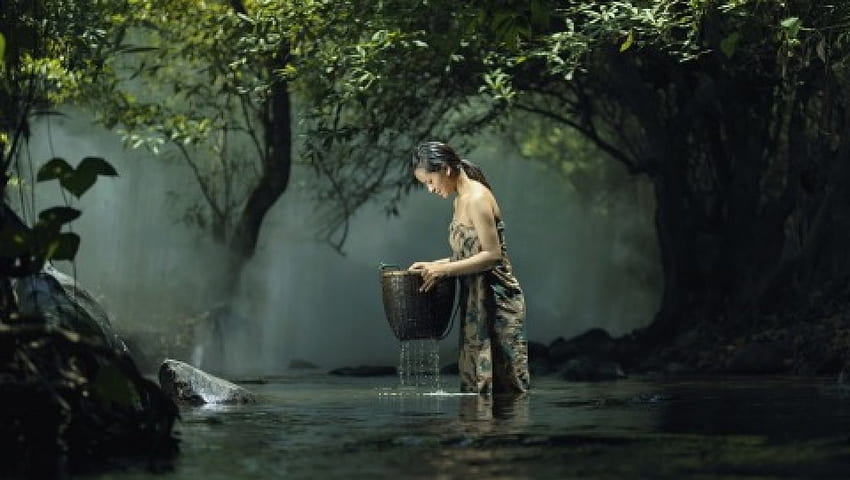 Asiatisch Hübsch, Fluss, Mädchen, hübsch, asiatisch HD-Hintergrundbild