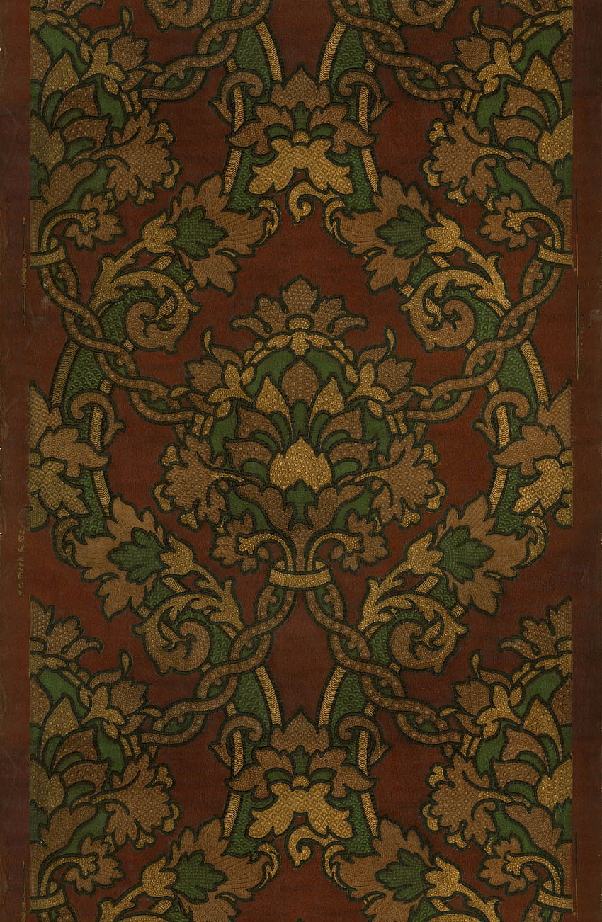 Renaissance Tooled Leather Damask - Antique Rolls - Bolling & Company, Green Leather HD phone wallpaper