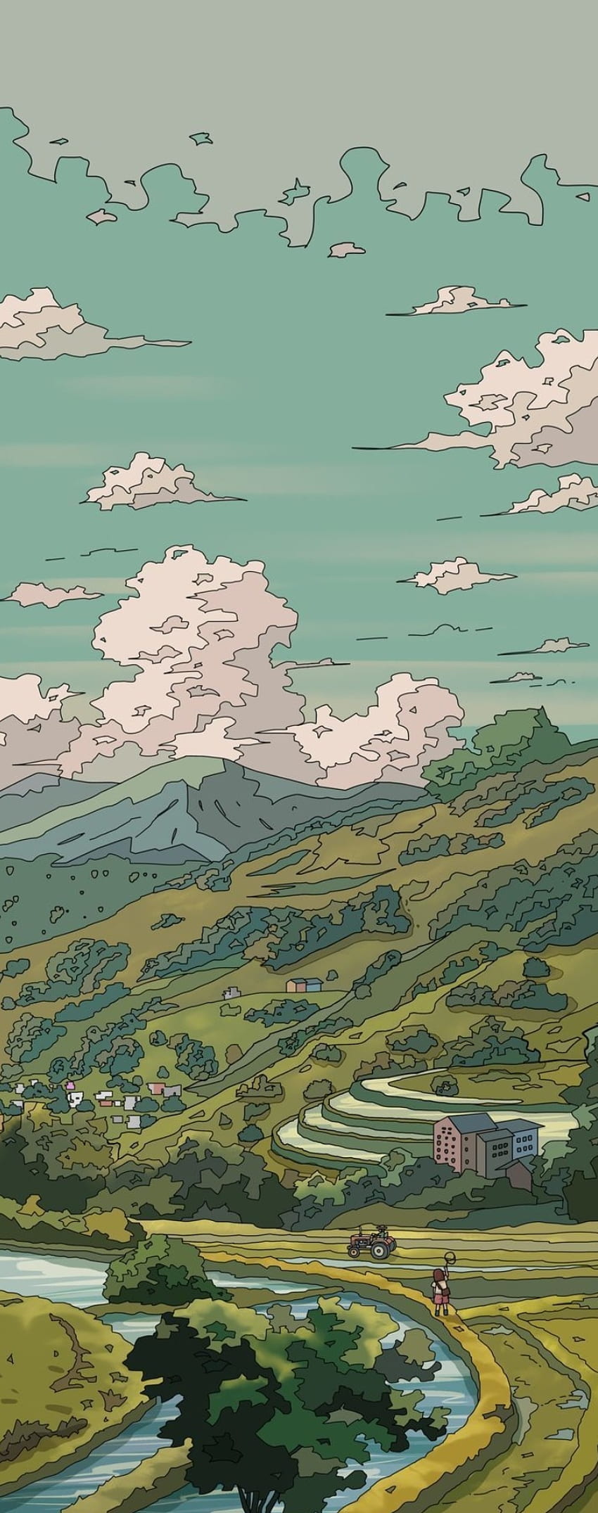 Anime Scenery, Drawing, Sky, Landscape, Cloud, Cartoon, World HD phone  wallpaper | Pxfuel