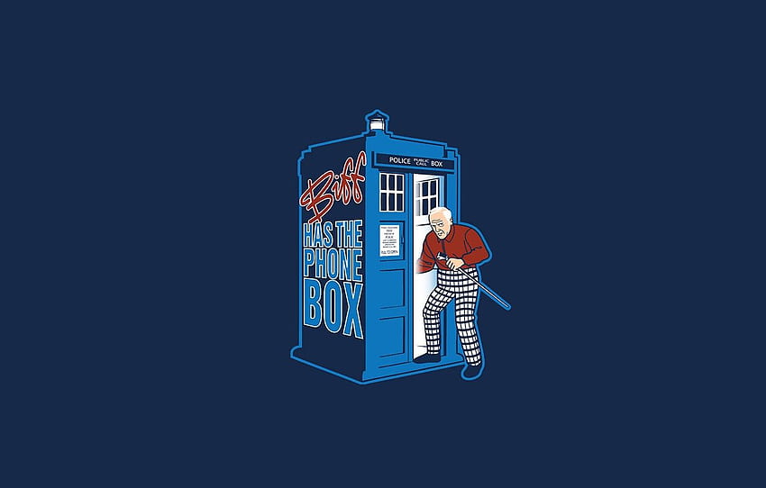art, grandfather, the old man, booth, Doctor Who, blue, Minimalist Back To the Future HD wallpaper