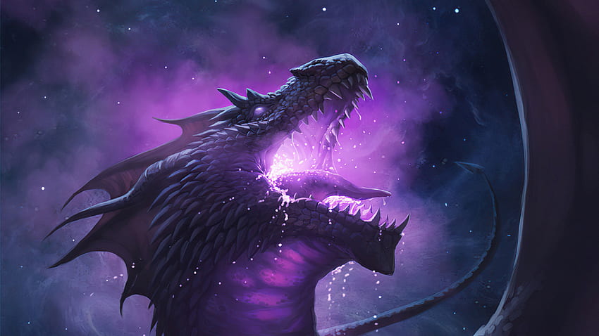 Dragon In Purple Background Dragon . . ID, Black and Purple Dragon HD wallpaper
