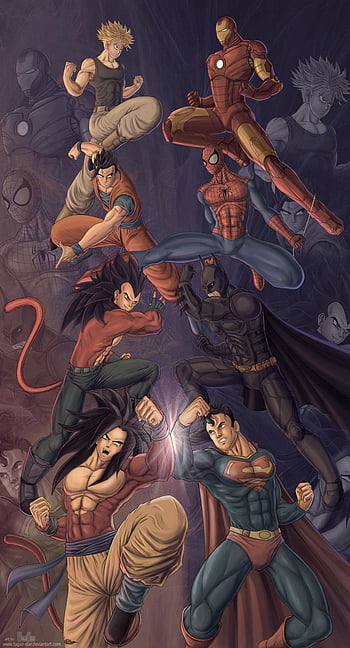 Cross Over Mobile Anime Board, Goku Vs Superman HD phone wallpaper | Pxfuel