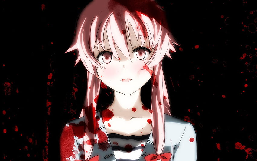 Creepy Bloody Anime Girl background HD wallpaper