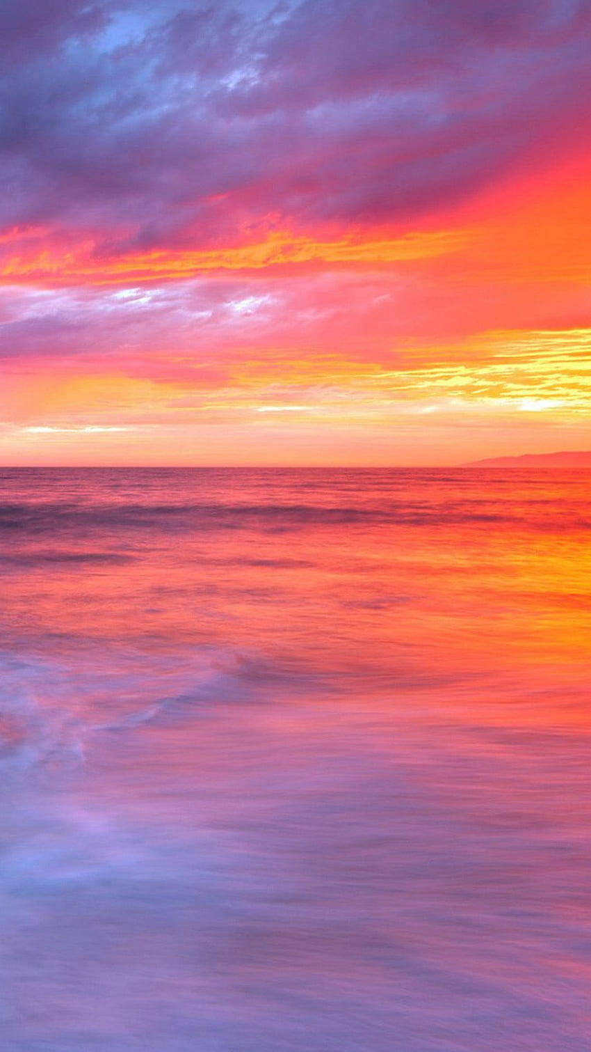 Fantastic gradient of the sunset and the sea, Blue Pink Sunset HD phone wallpaper