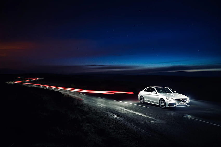 Mercedes Benz 2015 AMG C 63 S UK Spec W205 Cars Night Time HD wallpaper